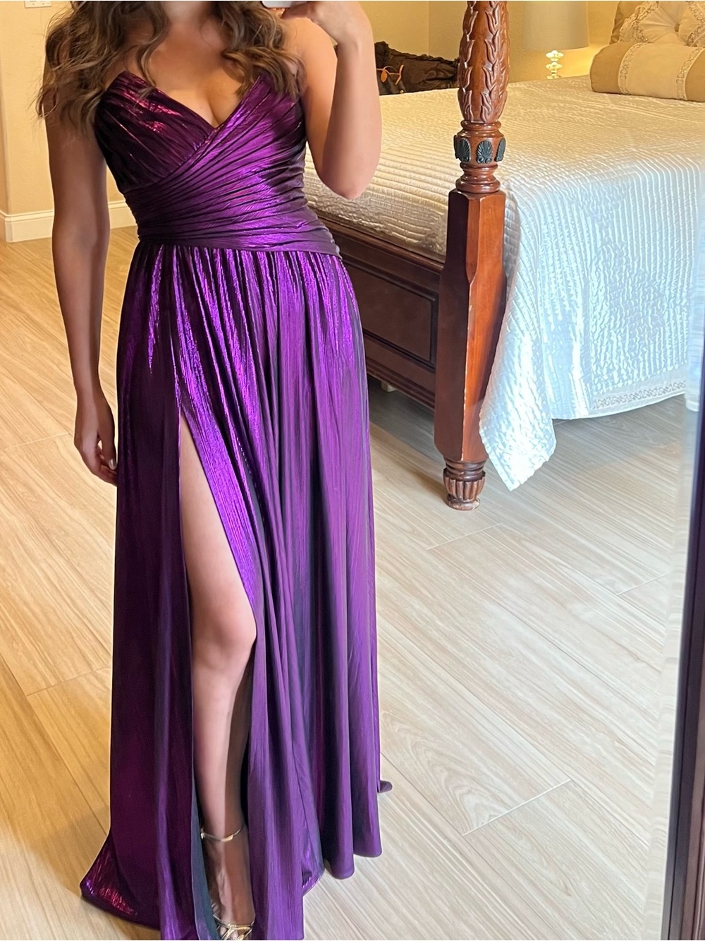Retrofete Purple Metallic
Waldorf Strapless Dress Gown S NWT